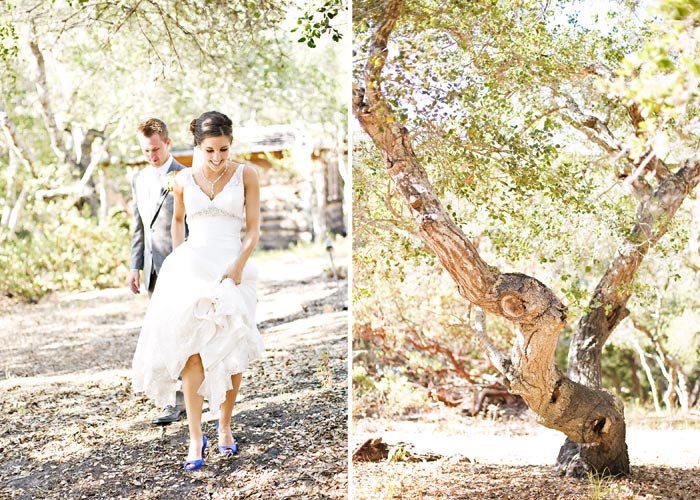 Bride in an oak grove