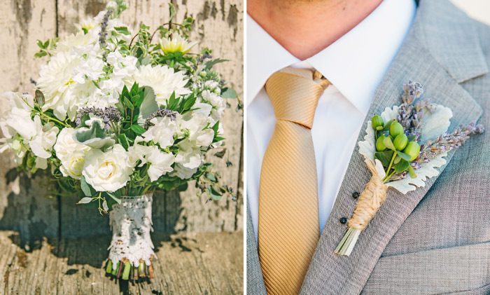 bridal bouquet and boutonniere
