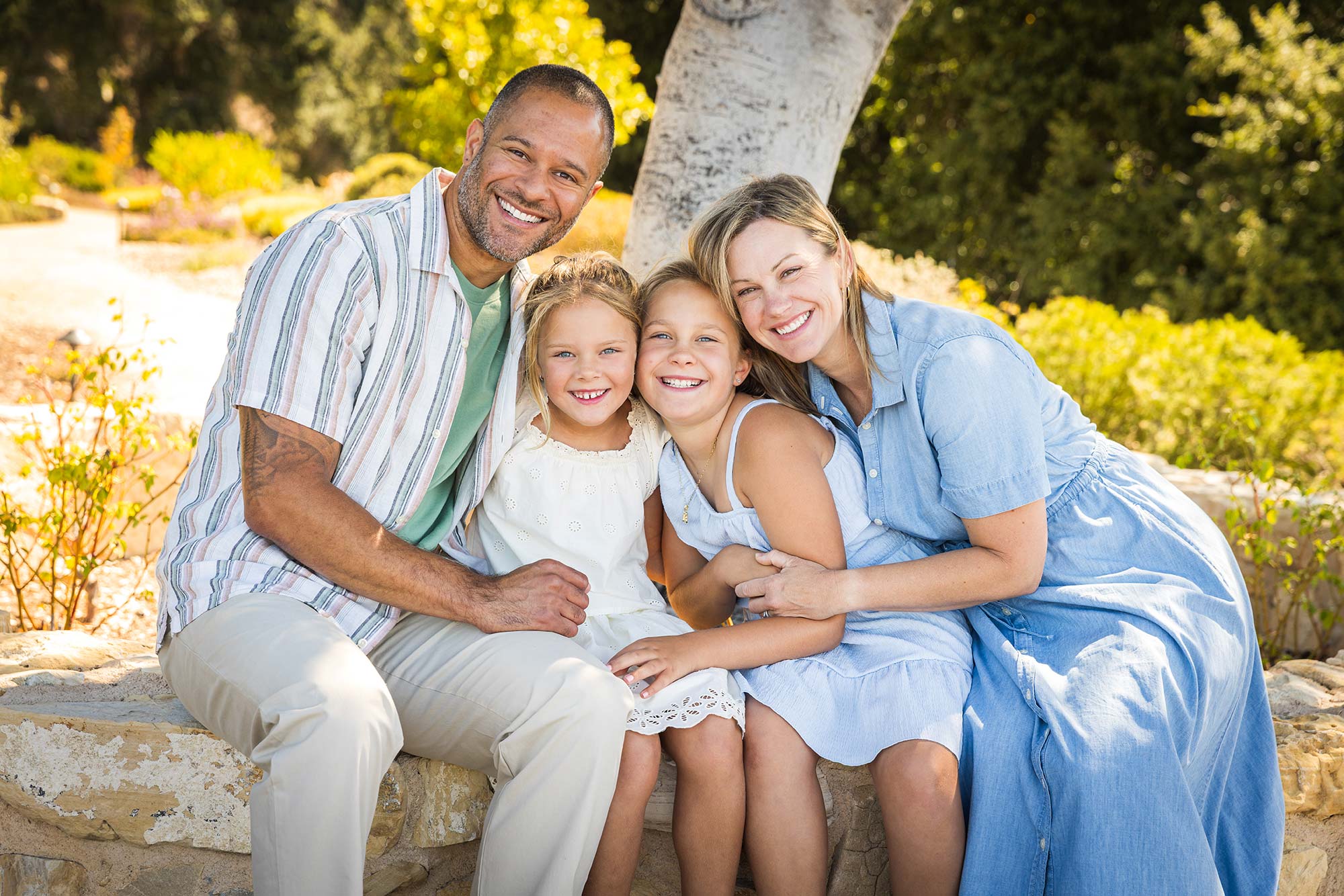One family photographed individually during an extended family portrait session in Paso Robles wine country.